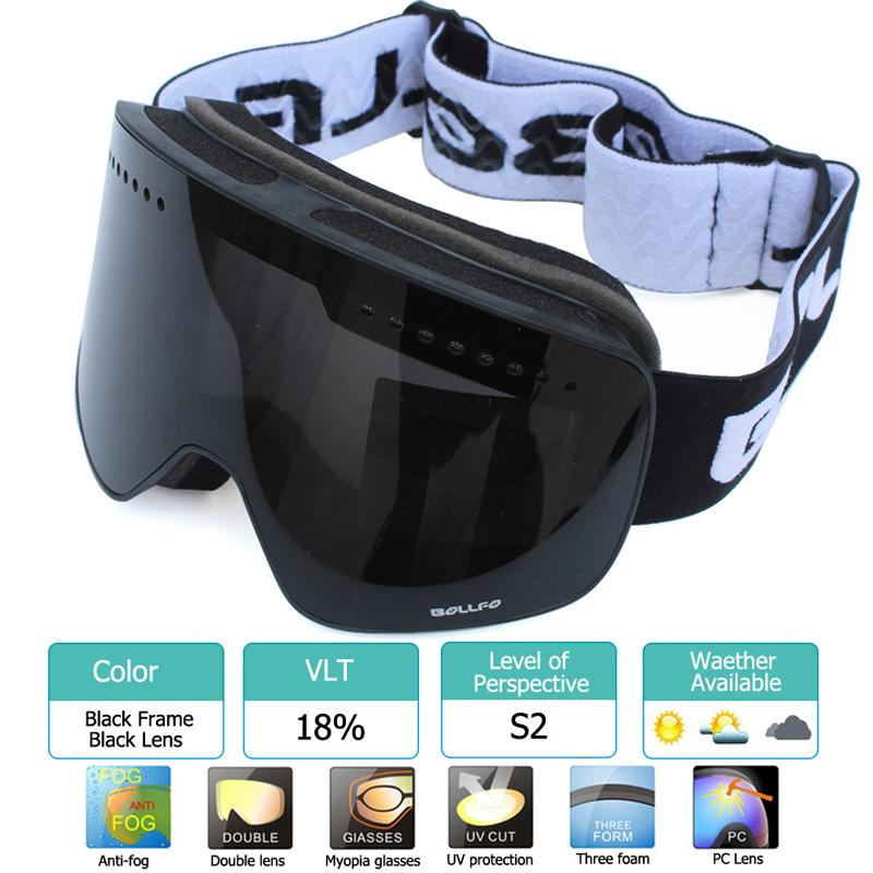 Magnetic Ski Goggles Double Layer Polarized Lens Skiing Anti-fog UV400 Snowboard Goggles Men Women Ski Glasses Eyewear