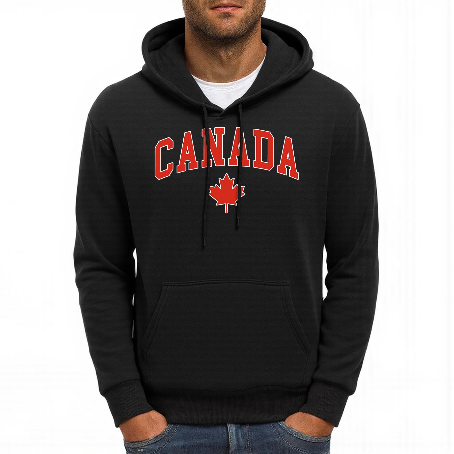 

Canada Maple Leaf Printing Men Hoodie Autumn Street Pullover All-Match Casual Hoody Unisex Fleece Oversized Male Sportswear 3XL