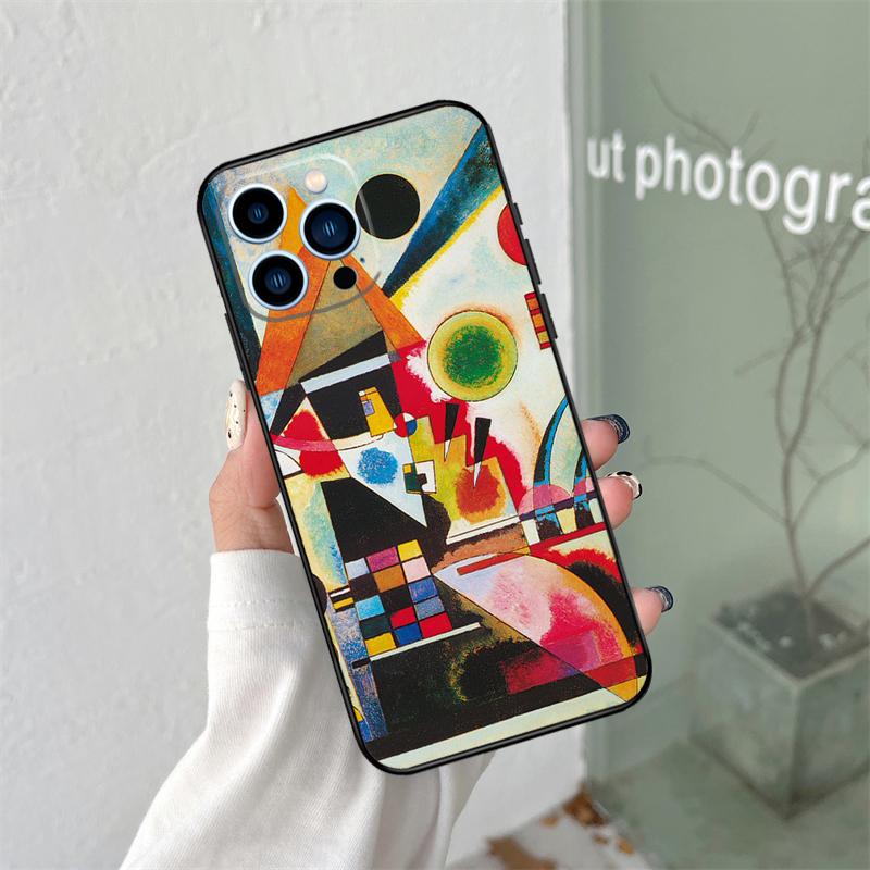 Wassily Kandinsky Abstract Artistic Silicone Soft Case For iPhone 17 Air 11 14 16 15 Pro Max 12 13 Mini 16 Plus 16e Back Cover