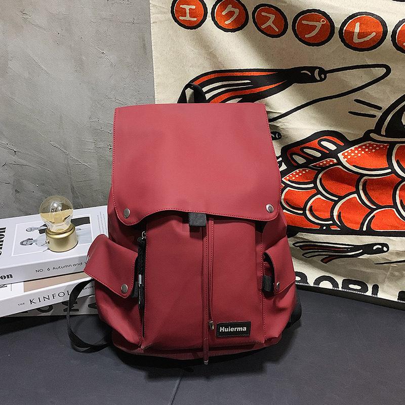 Backpack New large-capacity backpack trendy leisure commuting computer schoolbag solid color unisex travel bag