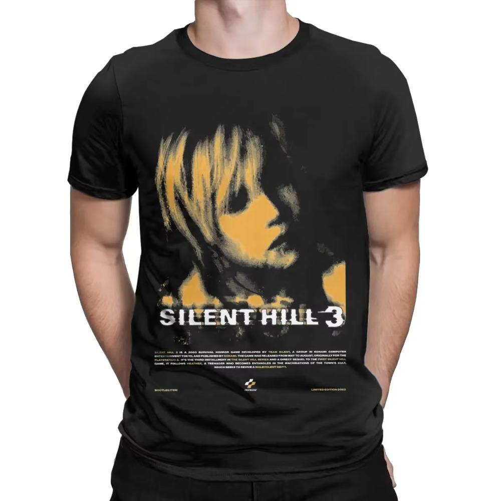 Pánská trička Silent Hill 3 z čisté bavlny, vintage tričko s kulatým výstřihem a krátkým rukávem, oblečení, dárek k narozeninám
