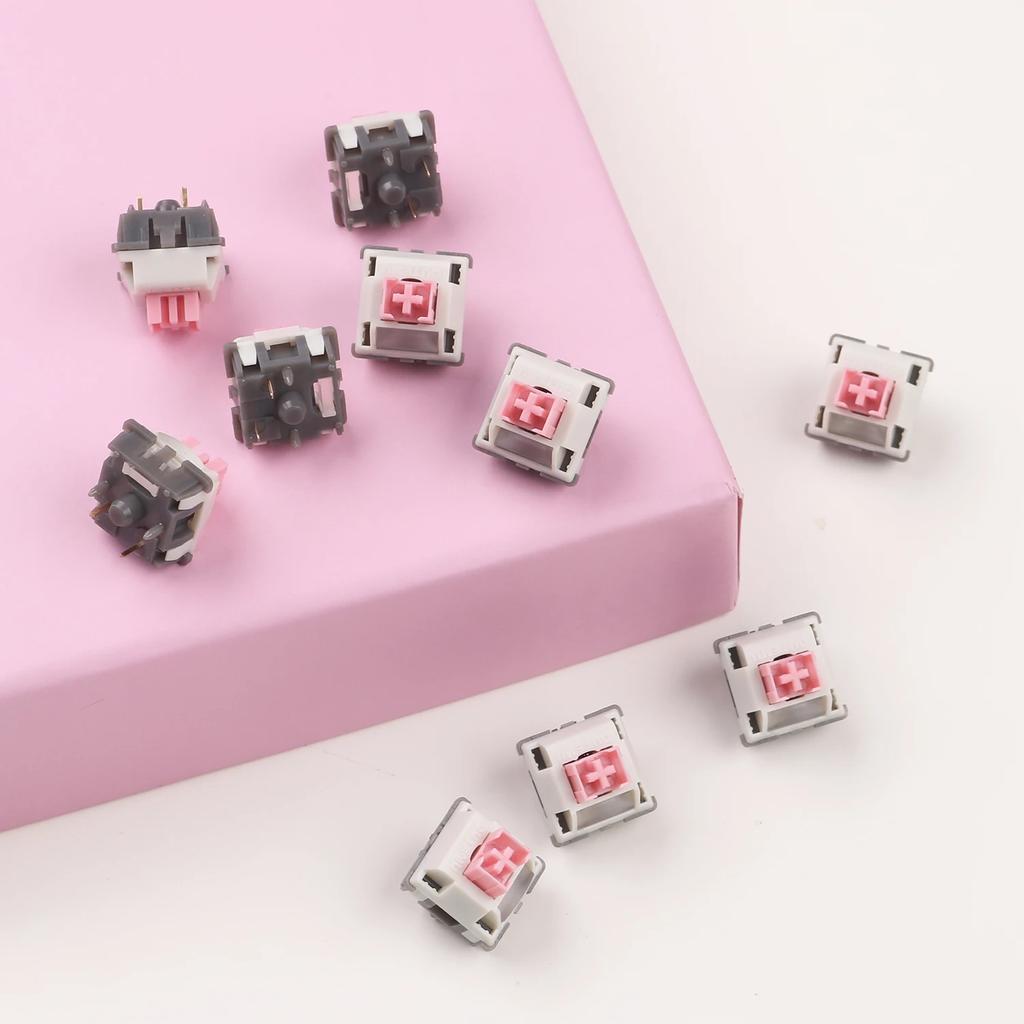 JKDK XCJZ Pink Gray Butterfly Silent Switch Upgrade 5 Pin Linear Hot Swap 42g Mechanical Keyboard Gaming Switch F75 AJAZZ AK820
