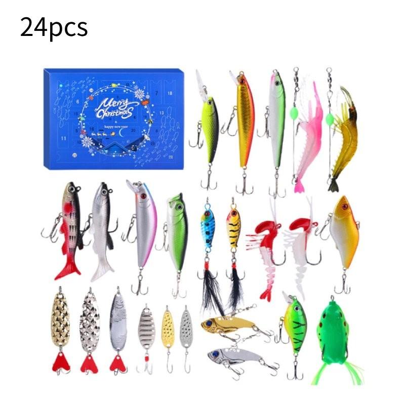 

Коробка для приманок Рыболовный Адвент-календарь Рождественский Обратный отсчет 24 дня Инструменты для рыбной приманки