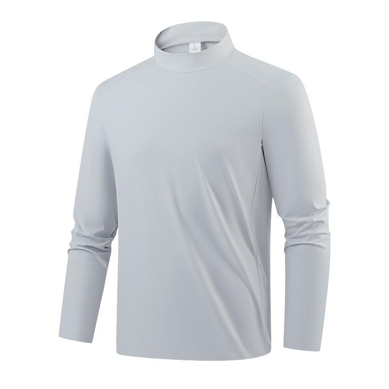 Autumn and Winter New Sports Long-sleeved Turtleneck T-shirt Men's Spring and Autumn Sweater Fitness Top Men's and Women's Same Bottoming Shirt