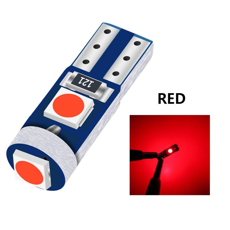 

10X T5 3SMD светодиодов супер яркий 3030LED приборная панель автомобиля светодиодный светильник салона автомобиля боковой клиновой свет T5 красный