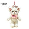 Soft Polyester Cat Pendant Plush Pendant, Cute Fuzzy Curly Kitten Charm, Decorative Keychain Stuffed Animal Backpack Gift for Lovers Bags