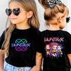 Kpop Hunter Girls' Korean Printed Short Sleeve Medium To Small Kids' T-Shirt