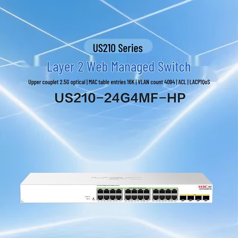 H3C US210-24G4MF-HP 24-Port Gigabit Web Managed PoE Switch