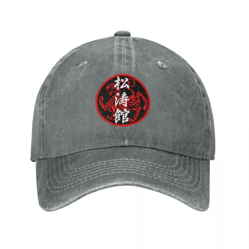 Red Shotokan Karate Summer Retro Denim Washed Baseball Caps Women Cowboy Golf Hat Rock Unisexs Snapback Cap