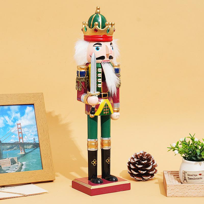 Klassische hölzerne Nussknacker-Figur - Weihnachts-Heimdeko und Geschenk-Bastelornament