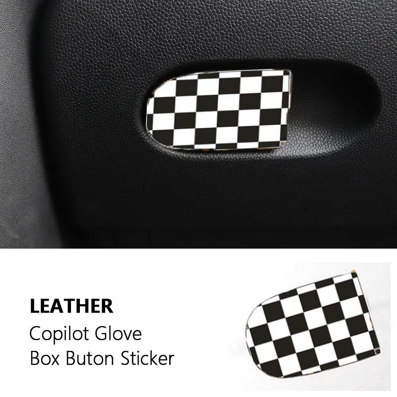 1PC Car Glove Box Handle Decorative Storage Box Leather Sticker For MINI COOPER S For F55 F56 F57 F54 F60 Car Interior Stickers