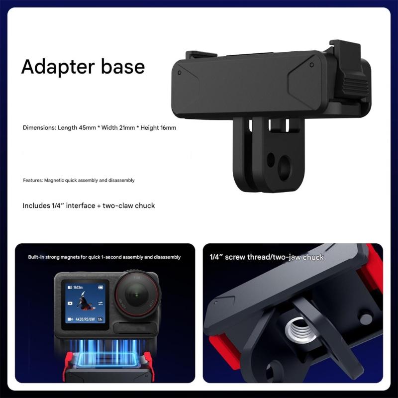 Aluminium Magnetic Quick Release Mount for Action Camera Protective Frame Case Aluminium Adapter for Action Camera Accessories
