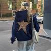Heyheyshine Star & Leopard Print Y2K Hoodie Pullover