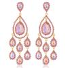Geometric Water Crystal Drop Earrings With Electroplated Finish For Womens Fashion Accessory