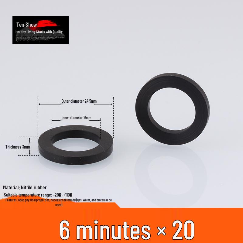 4-Point Silicone Water Heater Gasket - 1 Inch/6-Point Rubber Washer for Pipes and Meters