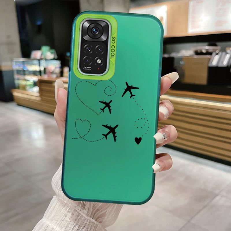 

For Redmi Note 11 11S 14 13 Note14 Note13 Pro 5G 4G Case Shockproof TPU Soft Bumper Hard Back Cover Love Heart Aircraft Fundas Redmi Note 13 5G