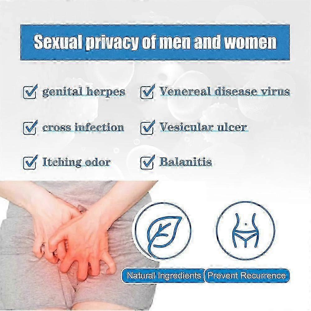 Private Antibacterial Spray, Anti Itch Spray, Natural Herbal Private Parts External Itching Spray, Instant Cooling and Soothing, For Women Men