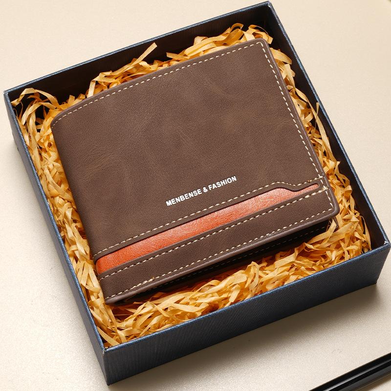 New Men'S Wallet Men'S New Short Wallet Middle-Aged And Young Wallet Large Capacity Multi-Card Wallet