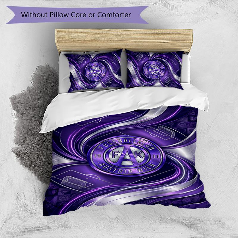 Austria Wien FC Printed 3PCS Bedding Set Breathable Duvet Cover with Pillowcases Decorative Bed Linen for Bedroom Home