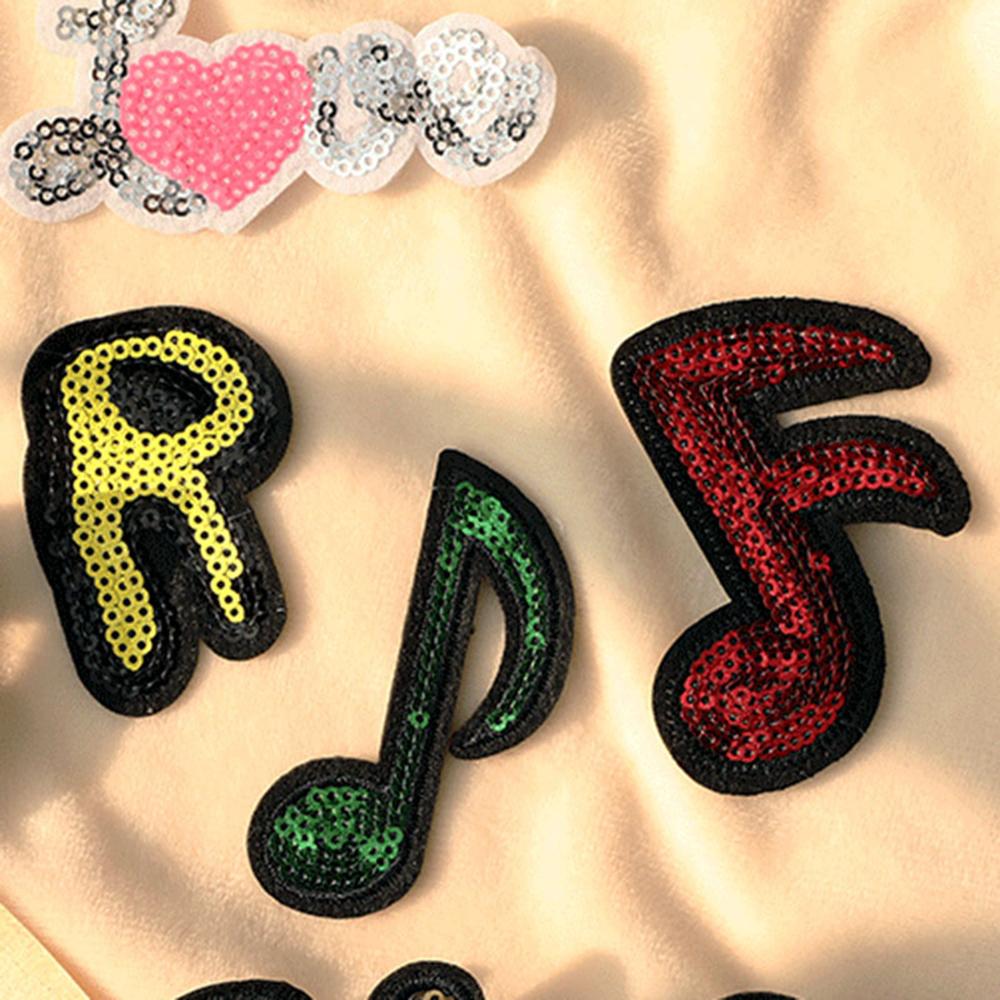 Sequin Embroidery, Musical Notes, Letter Patches, Clothing Accessories, Hats, Bags, Accessories, Embroidered Fabric Patches