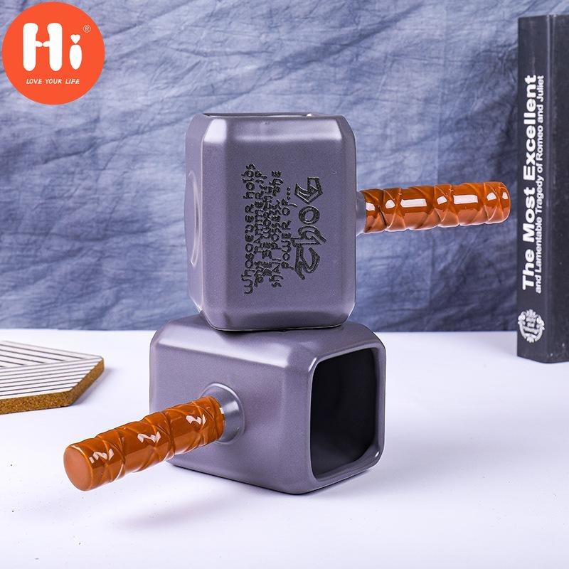 Hi Personalized Thor Hammer Ceramic Cup Kreativní trojrozměrný hrnek na modelování Hammer Šálek kávy