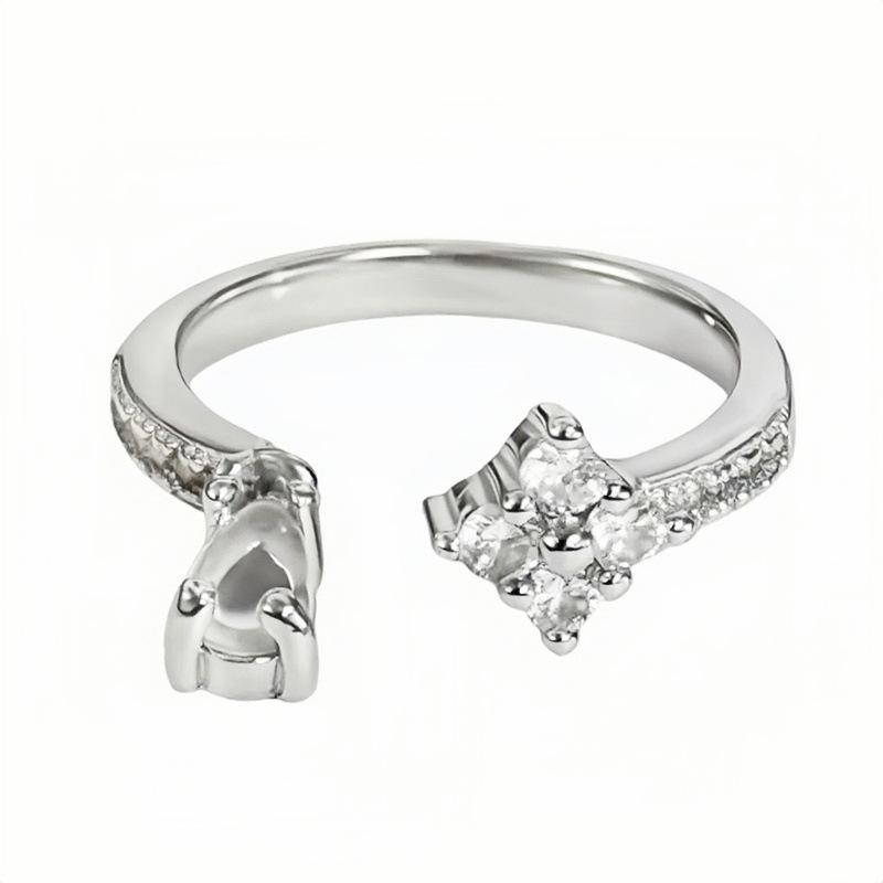 Super Immortal Starlight Lace Sparkling Diamond Zir*****Pening Ring Light Luxury Fashion High Sense Unique Exquisite Ring Woman