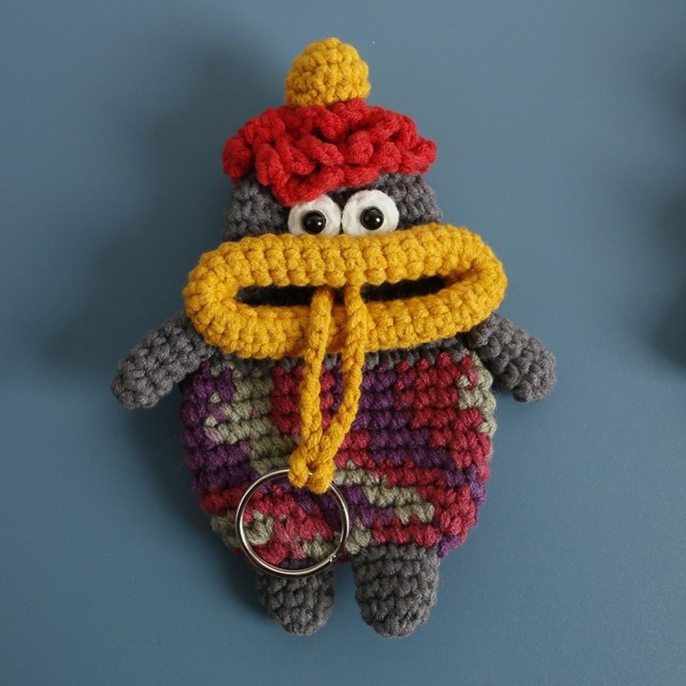 Hand Knitted Key Cover Pull Out Key Holder Handmade Craft Key Pouch  Bag Accessory