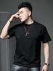 European Style Trendy Letter Print Short-Sleeve T-Shirt for Men, Summer Loose Fit Half-Sleeve Tee, Men's Round Neck Casual Top