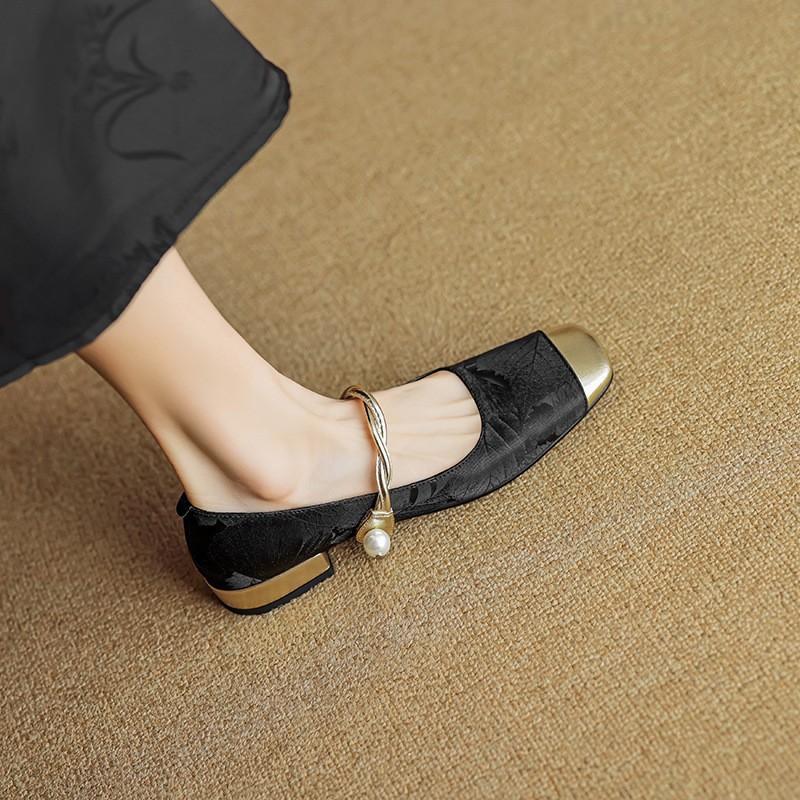 Color Matching Small Leather Shoes Mary Jane Women's Shoes Shoes Single Shoes Women's New Models