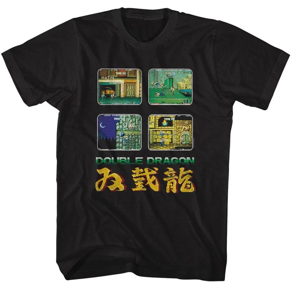 Double Dragon - Игровые экраны - Американская классика - Сплошной черный Короткий рукав 130