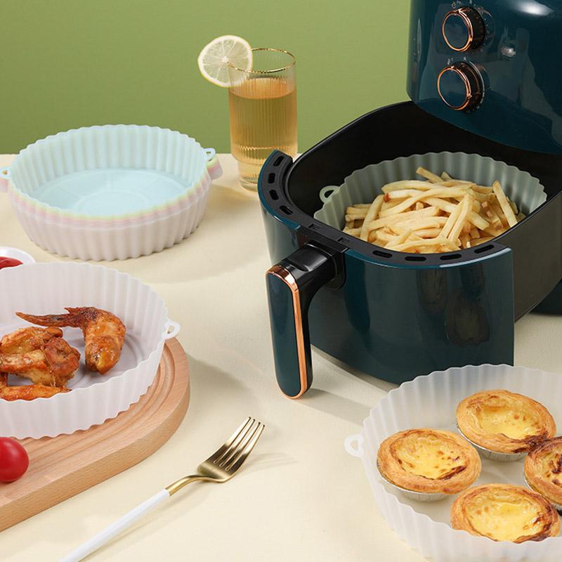 Silicone Air Fryer Reusable Paper Liner Non-stick Mat Round Paper Baking Mats Kitchen Airfryer Baking Accessories Oil Oven Tray