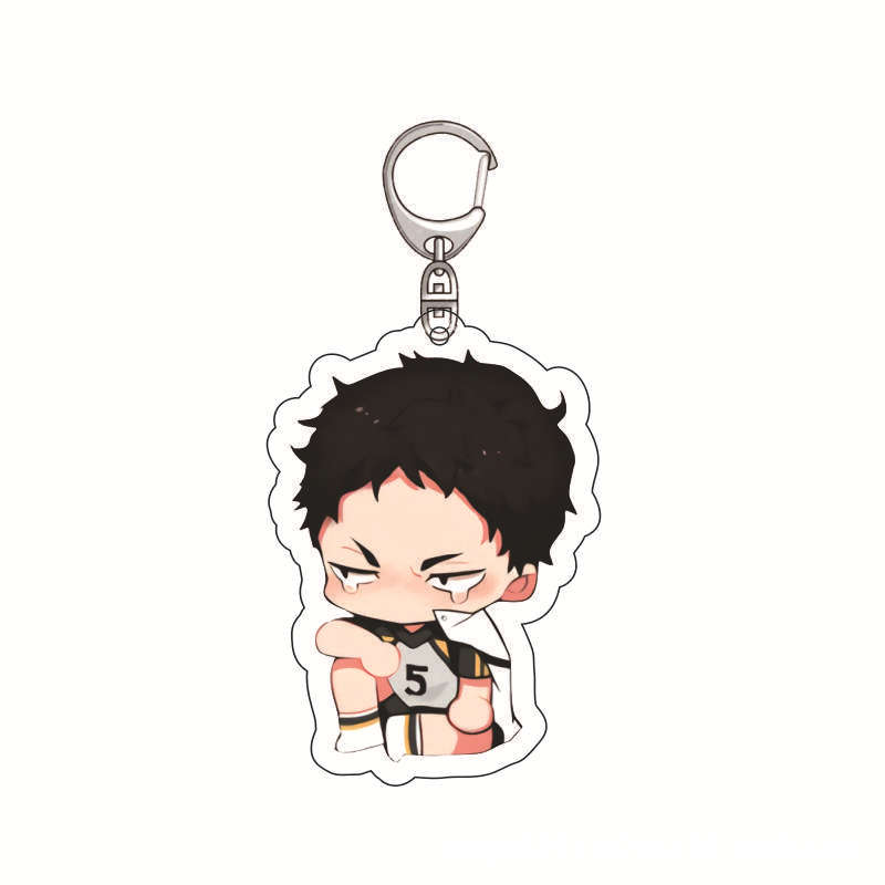 Haikyuu!! Hinata Shoyo Tobio Kageyama Daichi Sawamura Character Acrylic Car Keychain Cartoon Anime Charm Pendant Accessories