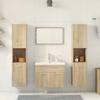 5 Piece Bathroom Furniture Set In Sonoma Oak Engineered Wood