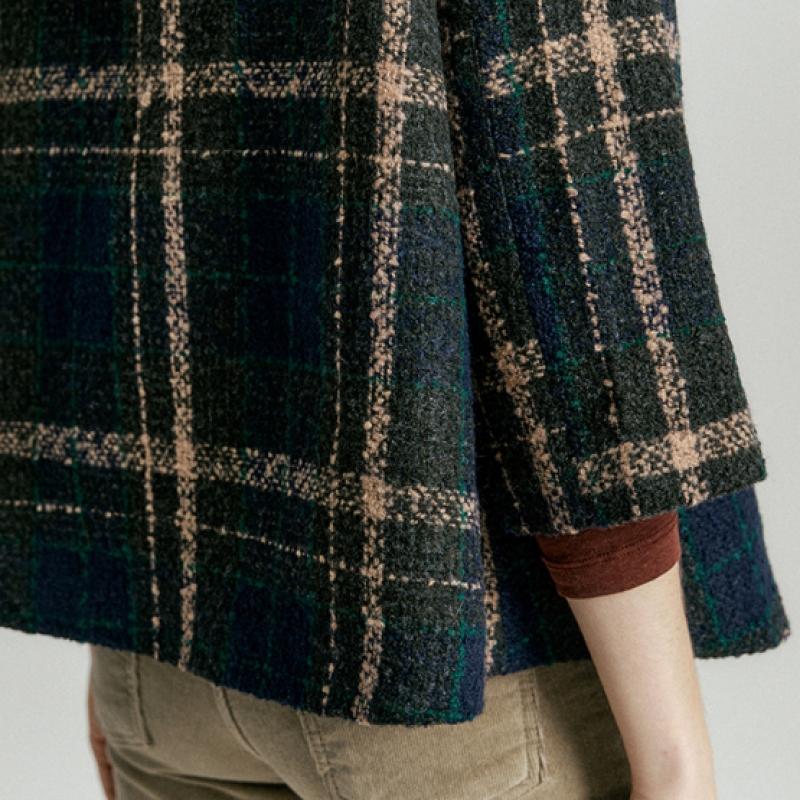 MAXZA Check Buckle Cape Jacket Zc01qj600on
