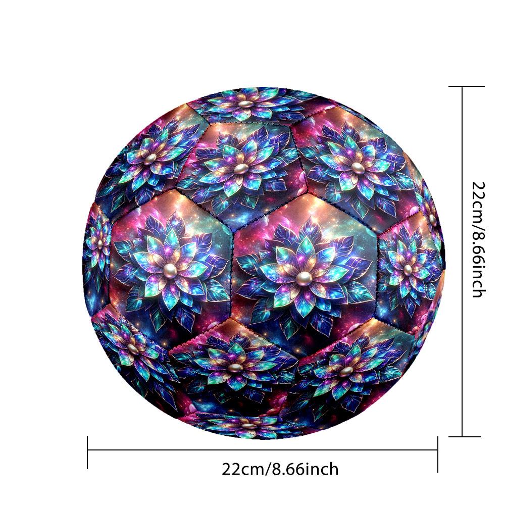 1pc Cosmic Lotus Bloom Size 5 Soccer Ball Professional Match Training Football Indoor &Outdoor Sports Ball Training Ball Lightweight Durable y86