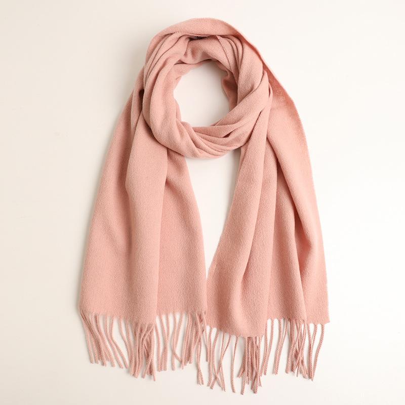 40 wide wool plain long scarf autumn and winter long beard warm plain shawl men's and women's scarf batch