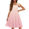 Children's Dress Without Cuff Pocket Square Collar Casual Style Gradient Print Dress