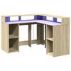 LED Bureau in Sonoma Eiken Afwerking 130 x 130 x 91 cm Spaanplaat