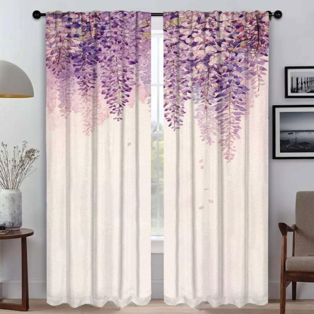 A Little Flowers Window Curtain for Room 2 Panel Tulle for Bedroom Elegant Room Curtains Blinds Shades Partition Living Kitchen