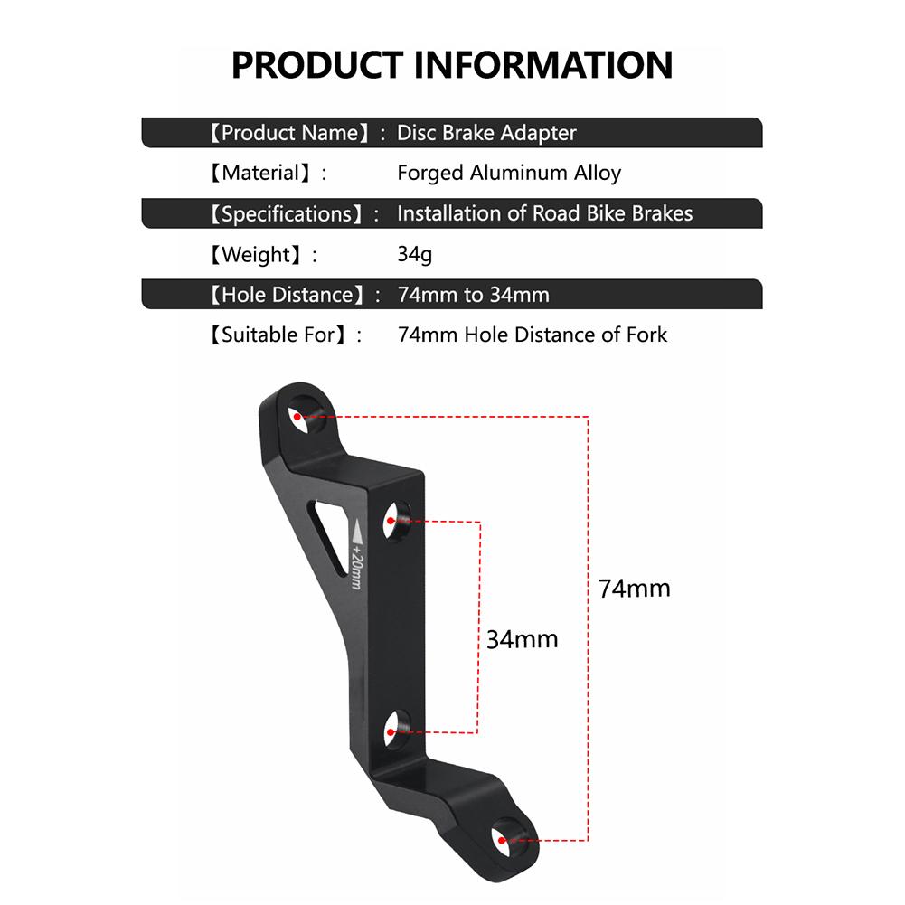 Bicycle Brake Adapter Mount Brake Adapter 74mm To 34mm Aluminum Alloy BMX Bike Accessories Brake Caliper Mount Adapter Bike Brake Adapter Disc Brake