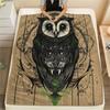 Vintage Owls  Print Flannel Blanket, High Quality Comfortable for All Seasons, Home Decor, Warmth and Comfort