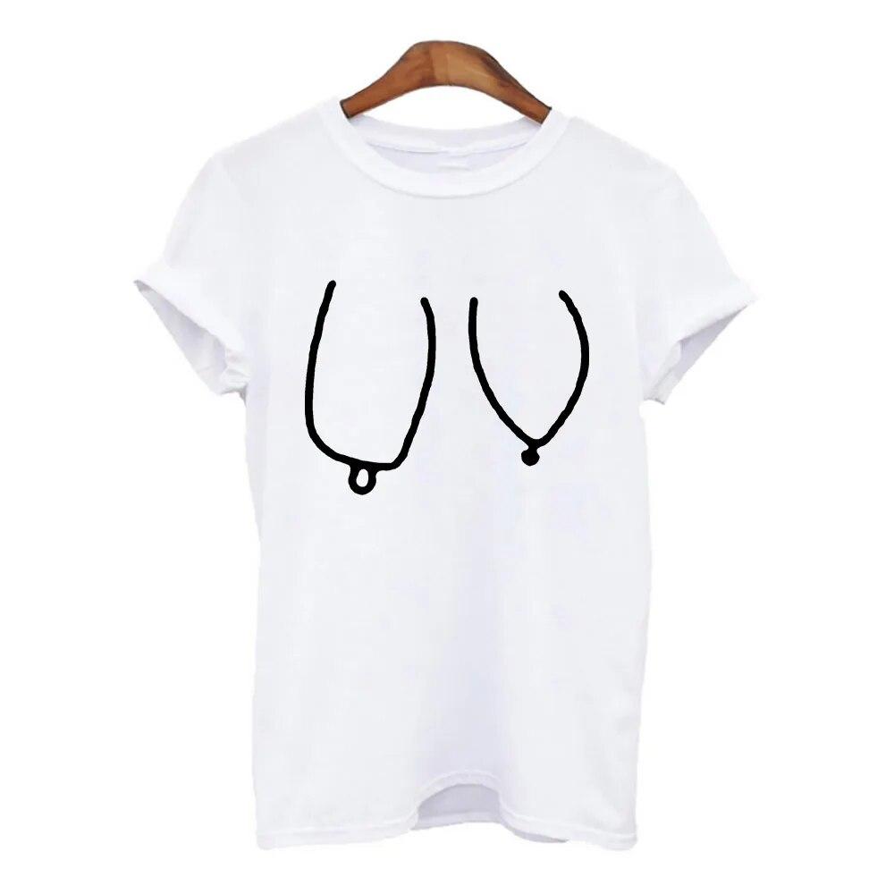 

Летние футболки для женщин harajuku с принтом «сиськи и грудь», женские футболки, повседневные уличные футболки с короткими рукавами, футболка femme XXXL 3XL белый