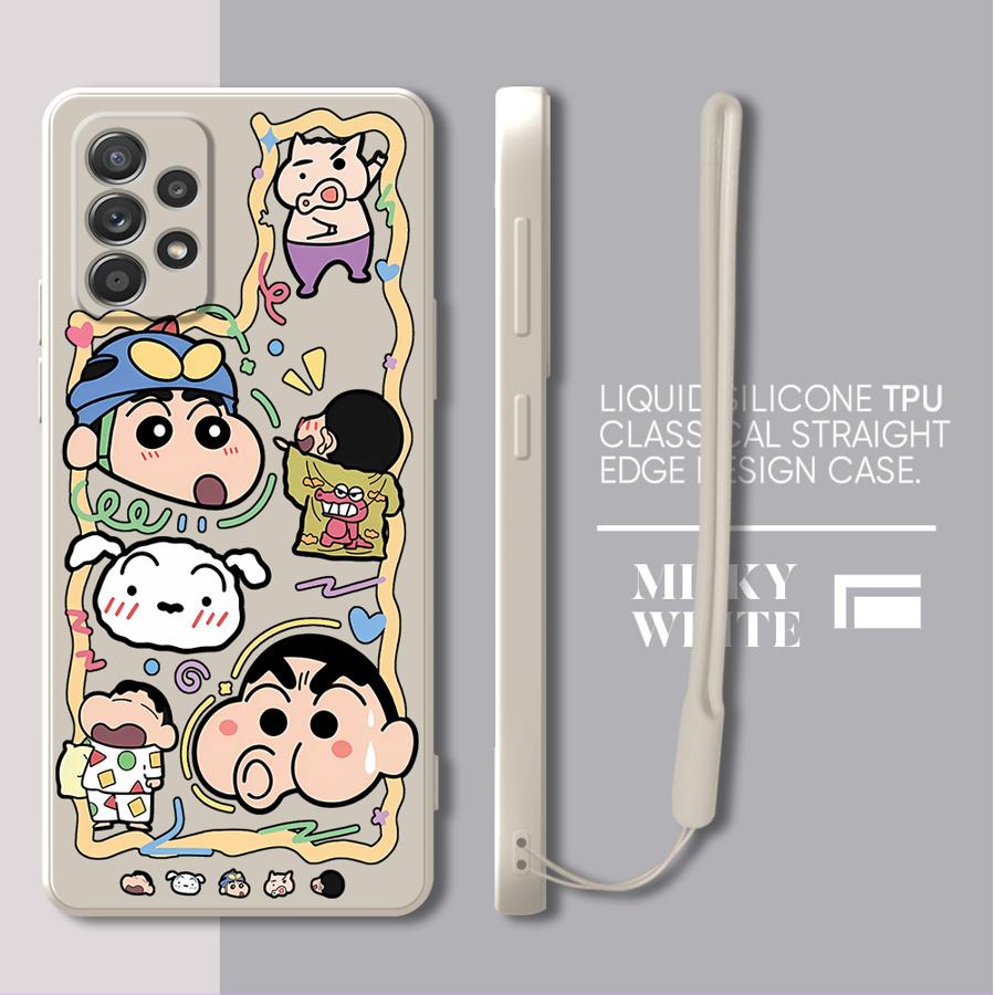 Case for Samsung Galaxy A51 A34 A13 A14 A24 A11 A12 A22 A52 A35 A15 A16 A36 A26 Phone Cover Crayon Cartoon Shin-chan