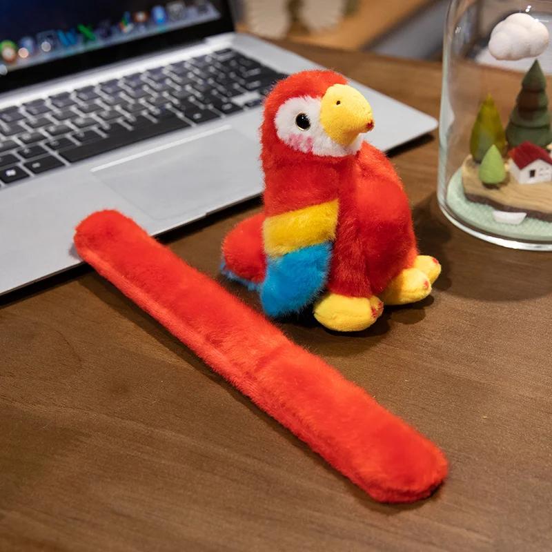 Schattige Papegaai Pluche Klaparmband Grappige Cartoon Dier Polsband Kinderen Stressverlichtend Speelgoed Cadeau