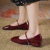 Fashion Women's Mary Janes Shoes New High Quality Pumps Low Heel Dress Shoes Square Toe Shallow Buckle Strap Women's Shoes