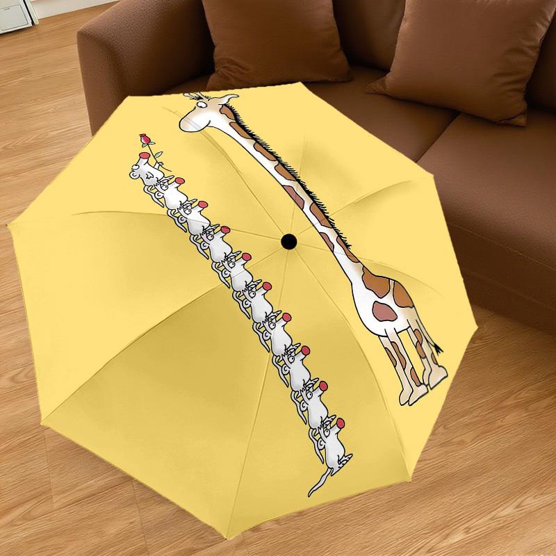 1PC giraffe mouse Umbrella-8-Rib Reinforced, Automatic Open, Lightweight & Durable, Cute Fashion Accessory for Outdoor-P96