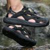 Fashion Durable Rubber Sole Outdoor Walking Sandals Quick Dry Mens Sandals Adjustable Solid Color Summer Shoes Casual Comfy Beach Flats