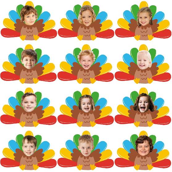 50Pcs Thanksgiving Turkey Cutouts Thanksgiving Turkey Bulletin Board Photo Cutout Fall Bulletin Board Decor Autumn Harvest DIY Craft Art School Home
