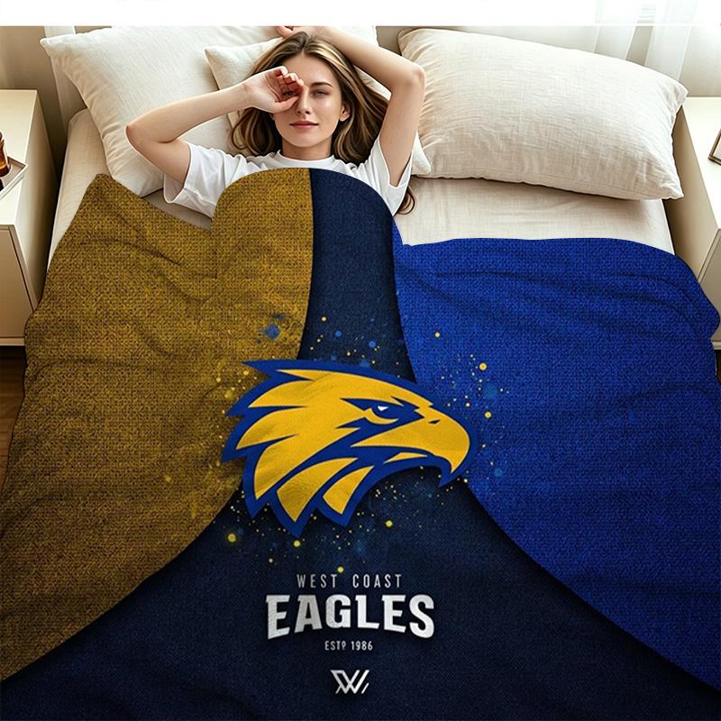 Coperta in Flanella con Stampa West Coast Eagles Alta Qualità Calda Confortevole Coperta per Tutte le Stagioni Perfetta per Regali Decorazioni per la Casa