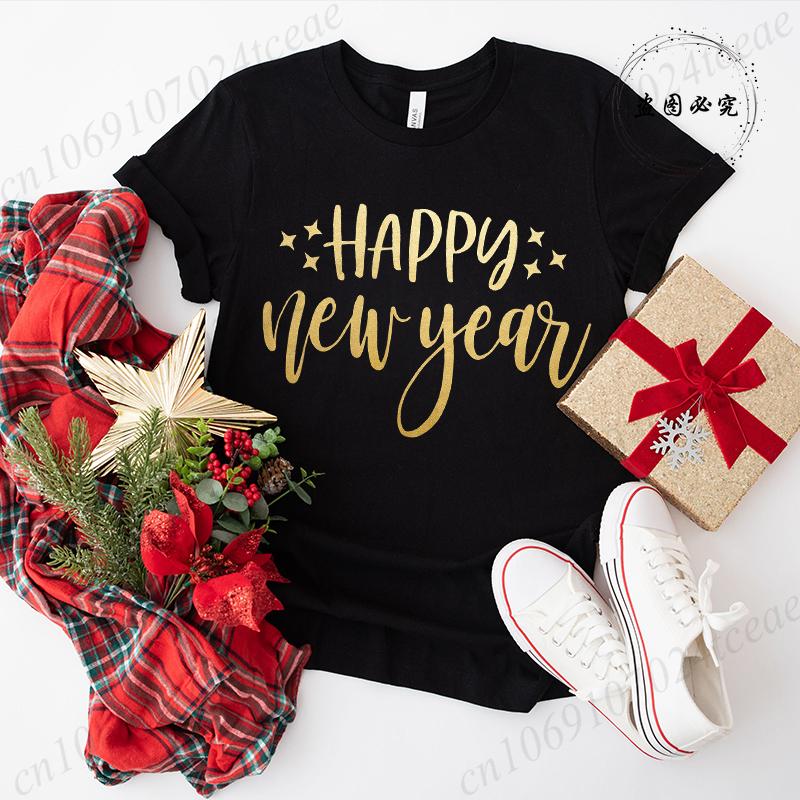 Hello 2026 Happy New Year Crew T-shirt Men's Women Shirts Clothes Casual Fashion Hip Hop Streetwear Tshirt GoodBye 2025 Outfit